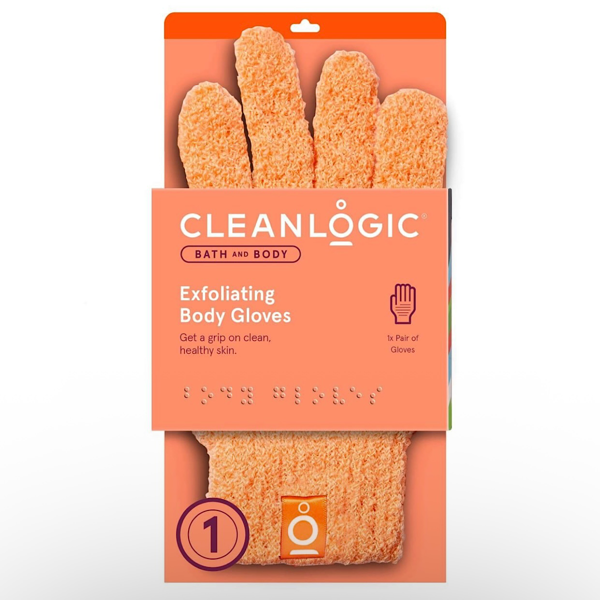 Cleanlogic Bath & Body Exfoliating Body Gloves
